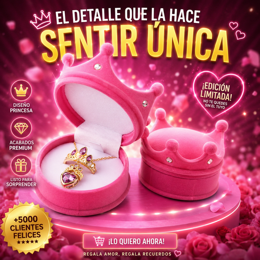 Set Anillo Collar Rapunzel Corona LILA